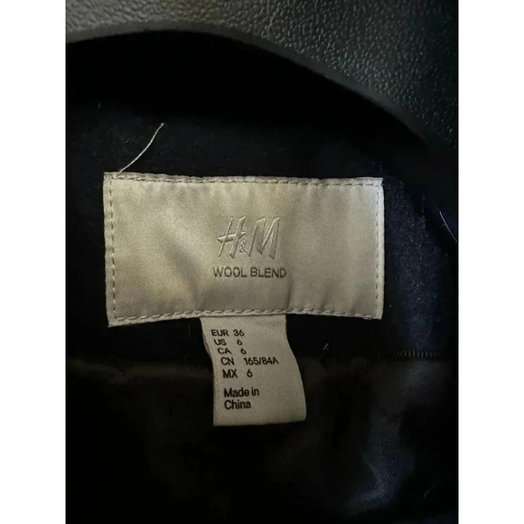 H&M Wool Blend Women’s size 6 Blue Coat - Picture 5 of 7